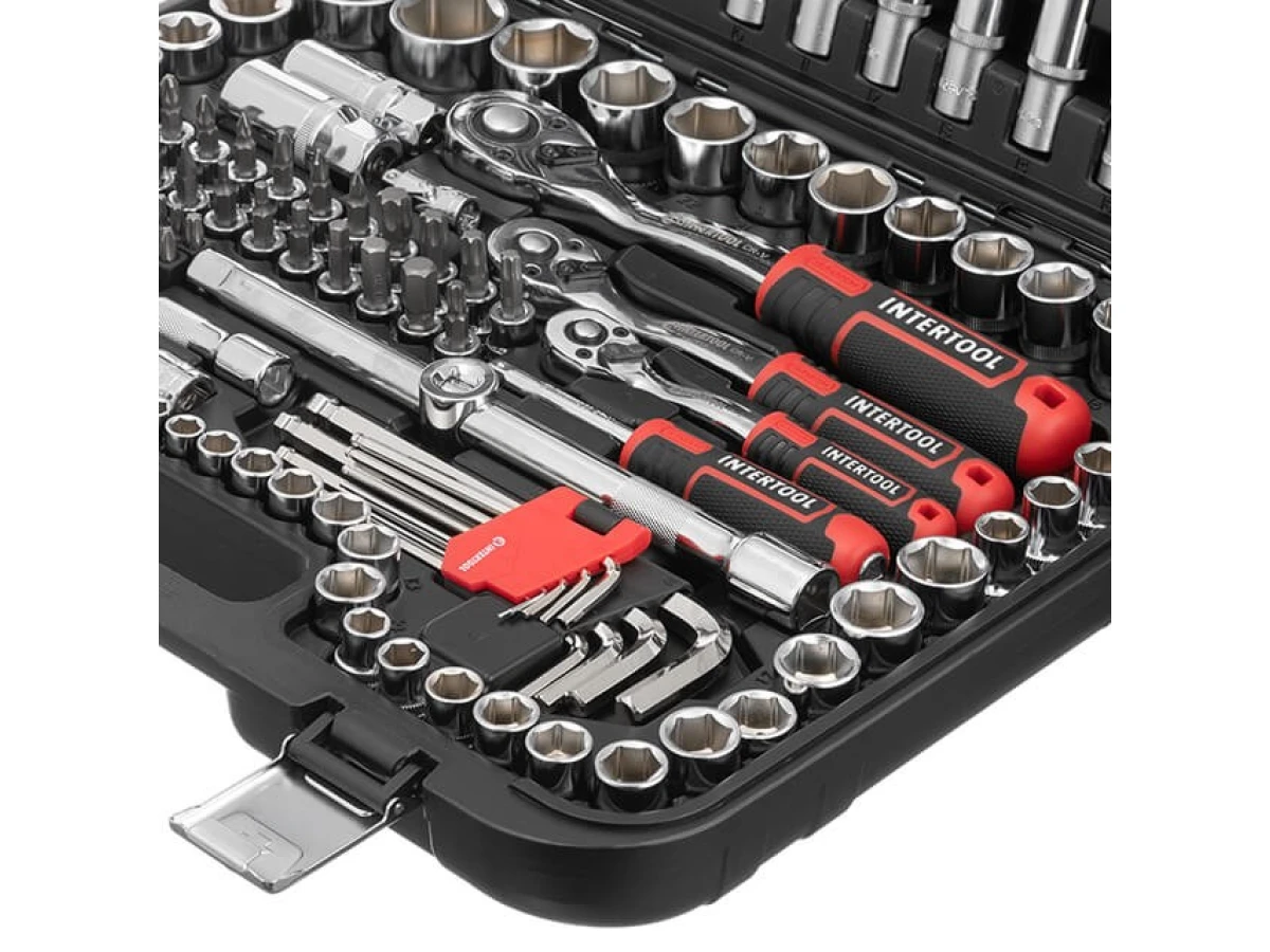 Набір інструментів 1/2" & 3/8" & 1/4", 156 од., Cr-V STORM INTERTOOL ET-8156 