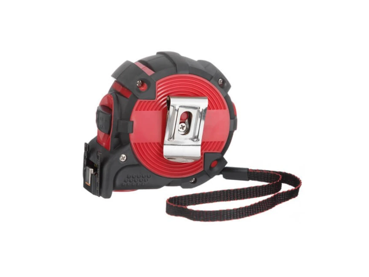 Рулетка з металевим полотном, 5м * 25мм, двостороння шкала, нейлонове покриття, двосторонній зацеп з магнітом, автостоп полотна STORM INTERTOOL MT-0845 