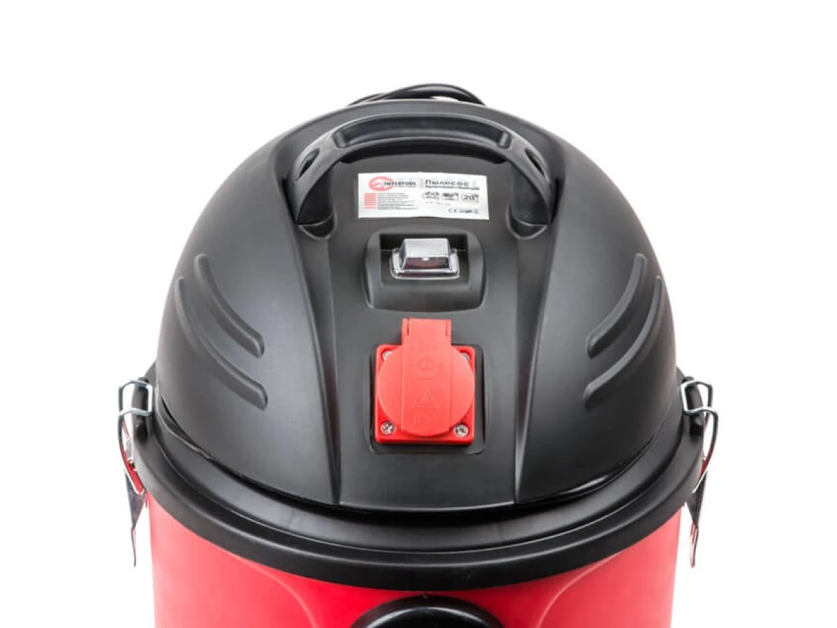 Пилосос будівельний 20 л, 1400 Вт, сухе та вологе прибирання, багаторазовий складаний фільтр, фільтр-пакет INTERTOOL DT-1020 