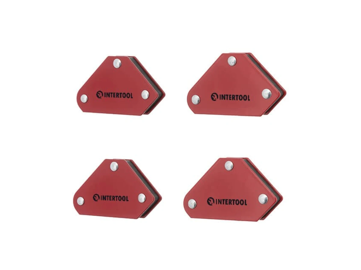 Набор держателей магнитных для сварки 4 шт, 45°, 90°,135°, 4 кг, 53*37*47*7 мм INTERTOOL MW-0008 