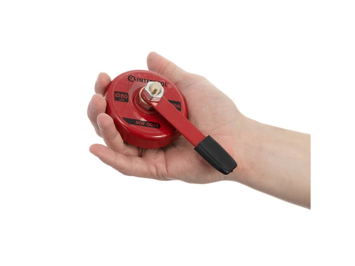 Контакт магнітний з рукояткою Ø80 мм 500 А INTERTOOL MW-0010 