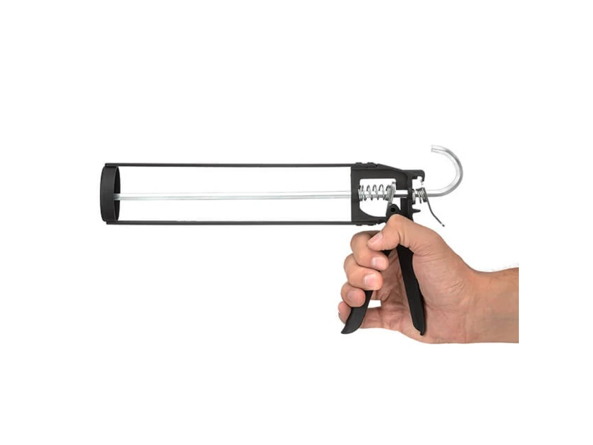 Пистолет для выдавливания герметиков рамообразный усиленный, 225 мм, "скелет" INTERTOOL HT-0030 