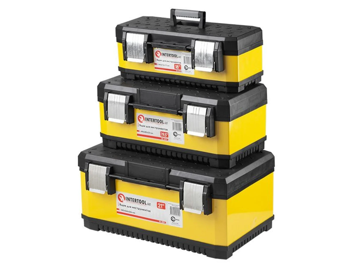 Комплект ящиків для інструменту з металевими замками, 3 од. INTERTOOL BX-2003 