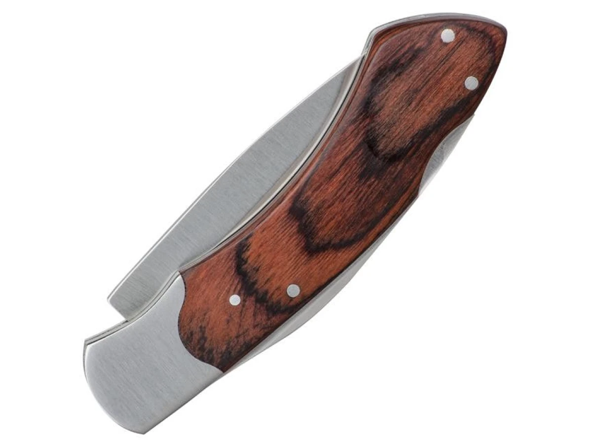 Ніж складаний 181 мм, ручка з дерев'яними вставками INTERTOOL HT-0594 