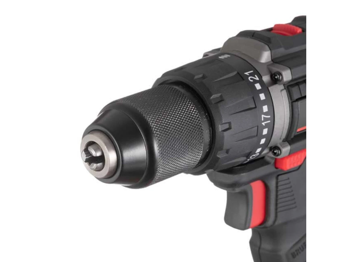 Дриль-шуруповерт акумуляторний з безщітковим двигуном 20 В, 60 Нм, 0-500/0-2000 об/хв., 2-13 мм, Li-Ion, 2.0 Аг, ЗП 2 А, кейс INTERTOOL WT-0360 