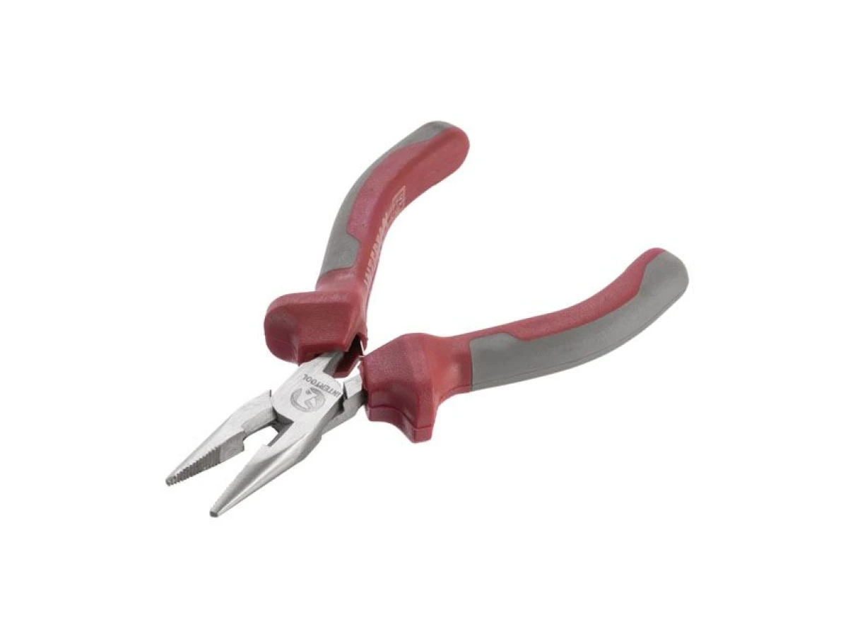 Плоскогубці подовжені прямі прецизійні з двокомпонентними накладками на рукоятки, 115 мм INTERTOOL NT-0102 