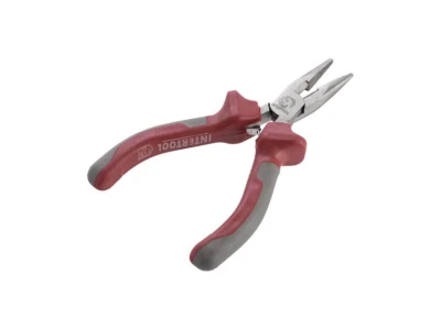 Плоскогубці подовжені прямі прецизійні з двокомпонентними накладками на рукоятки, 115 мм INTERTOOL NT-0102