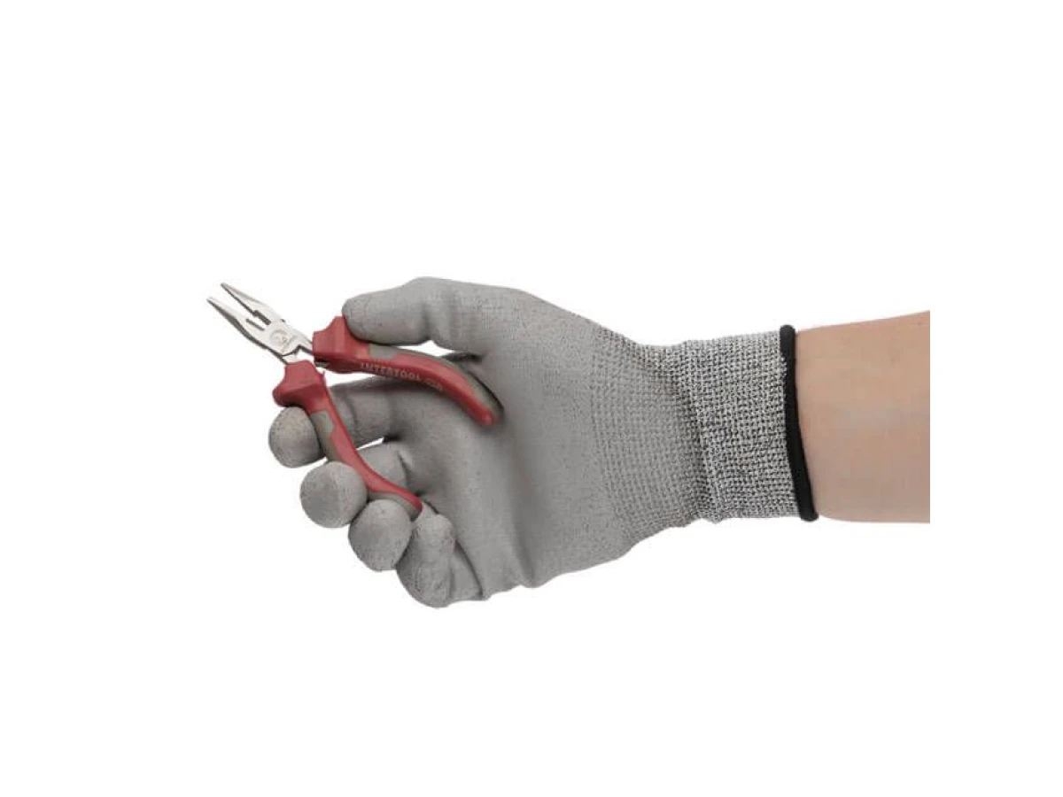 Плоскогубці подовжені прямі прецизійні з двокомпонентними накладками на рукоятки, 115 мм INTERTOOL NT-0102 