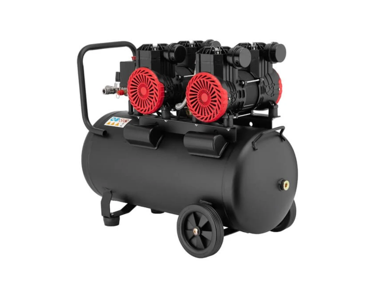 Компрессор 50 л, 2x1.1кВт, 220В, 8атм, 400 л/мин, 2800 об/мин, безмасляный, 4 цилиндра INTERTOOL PT-0030 