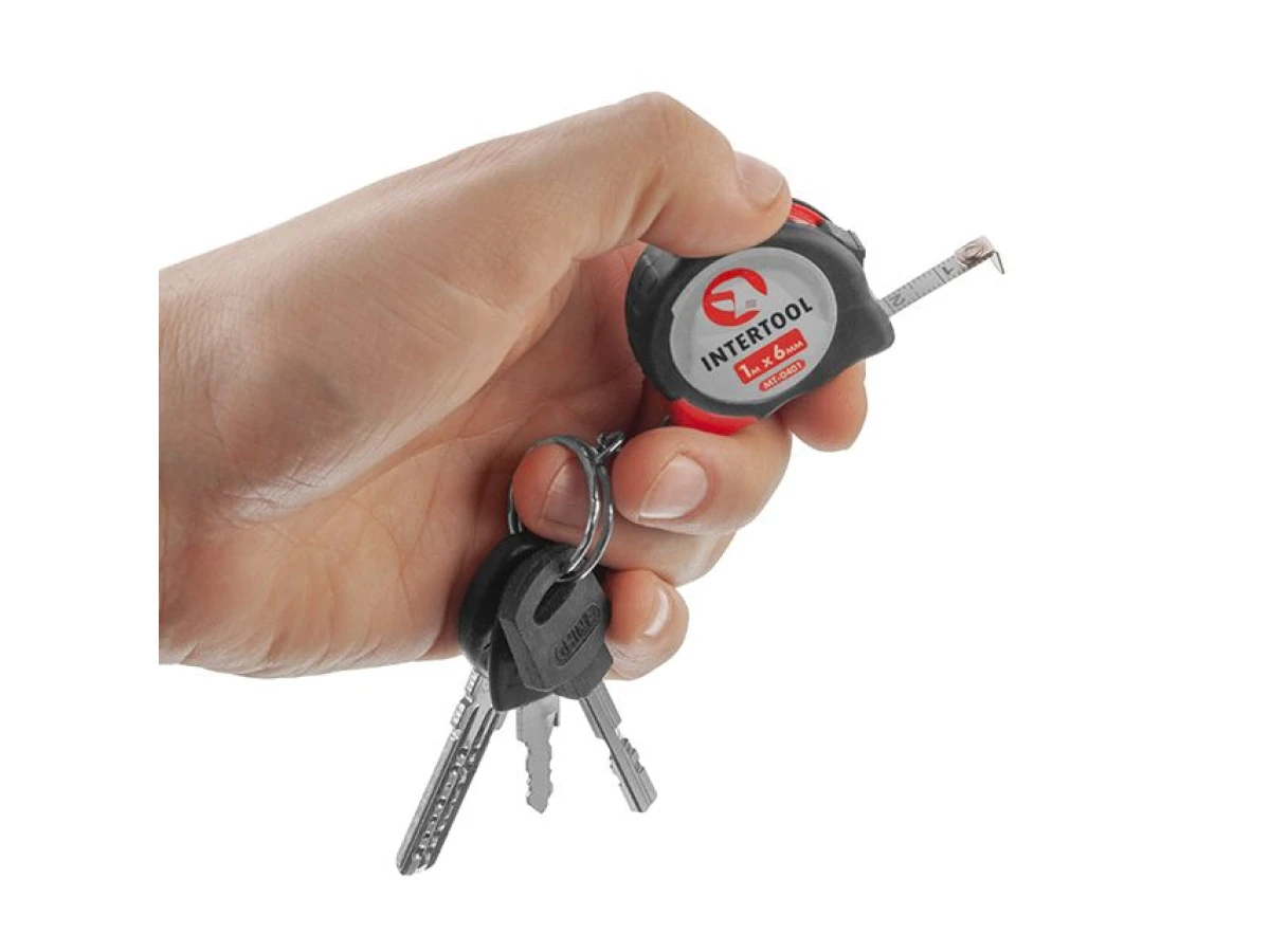 Рулетка з фіксатором 1 м * 6 мм INTERTOOL MT-0401 