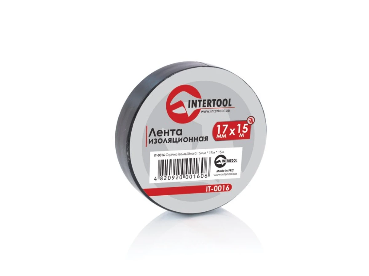 Стрічка ізоляційна, 17 мм * 15 мм * 0.15 мм, чорна INTERTOOL IT-0016 