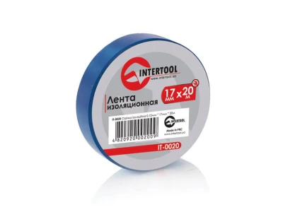 Стрічка ізоляційна 0.15ммx17ммx20м синя (упак 10 шт) INTERTOOL IT-0020