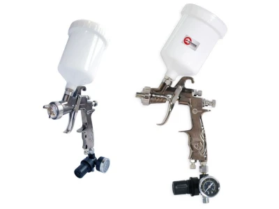 Фарбопульт пневматичний LVLP , форсунка 1.3мм, з редуктором, пластиковий бачок 600мл., 2бар INTERTOOL PT-0130