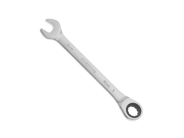 Ключ комбінований з тріскачкою 16 мм Cr-V; PROF DIN3113 INTERTOOL XT-1356 