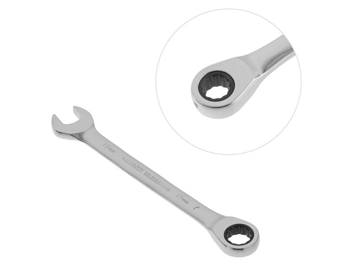 Ключ комбінований з тріскачкою 17 мм Cr-V PROF DIN3113 INTERTOOL XT-1357 
