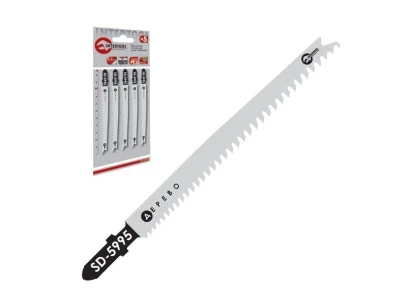 Набір полотен 5 од. для лобзика. Робоча довжина 90 мм, відстань між зубцями 4.0 мм, для роботи по деревині та ламінату. INTERTOOL SD-5995