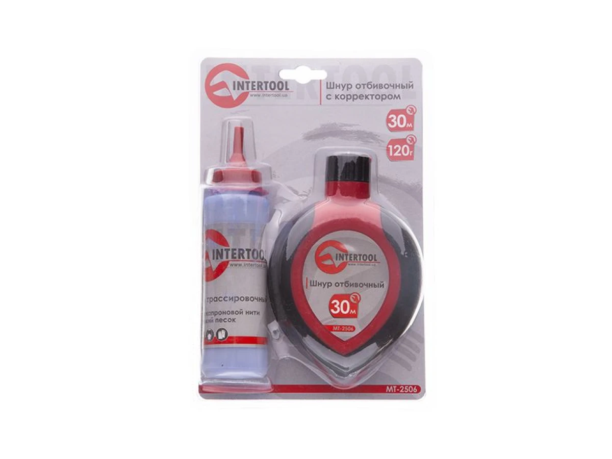 Шнур розмічальний 30 м з коректором INTERTOOL MT-2506 