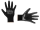 Рукавичка трикотажна, синтетична, чорного кольору, з нітриловим покриттям, 9" INTERTOOL SP-0102 