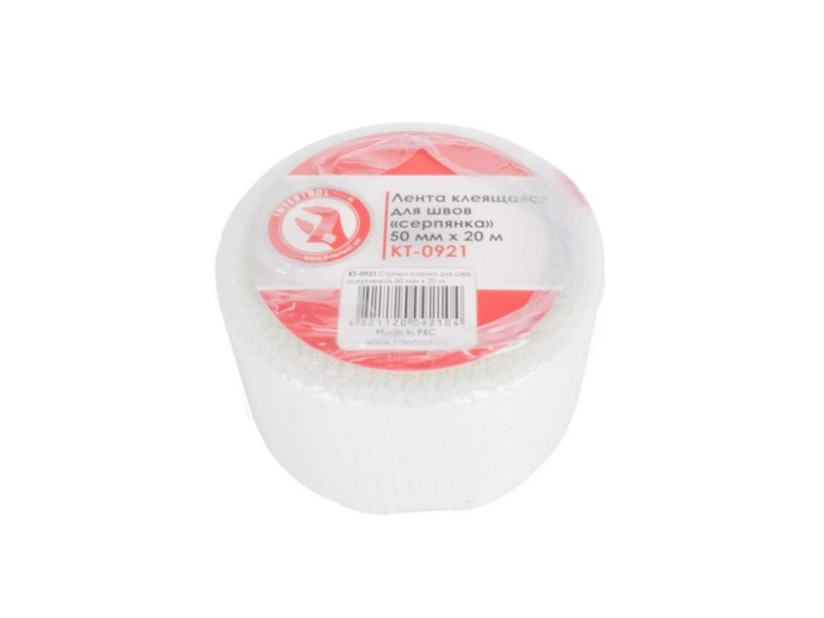 Стрічка клейка для швів "серпянка" 50 мм * 20 м INTERTOOL KT-0921 