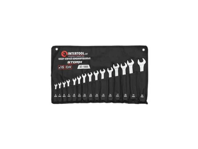 Набір ключів комбінованих 15 шт, 6-19, 22 мм, DIN3113, STORM INTERTOOL XT-1005 