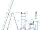 Лестница алюминиевая телескопическая раскладная универсальная, 12 ступ., 3,78 м INTERTOOL LT-3039 