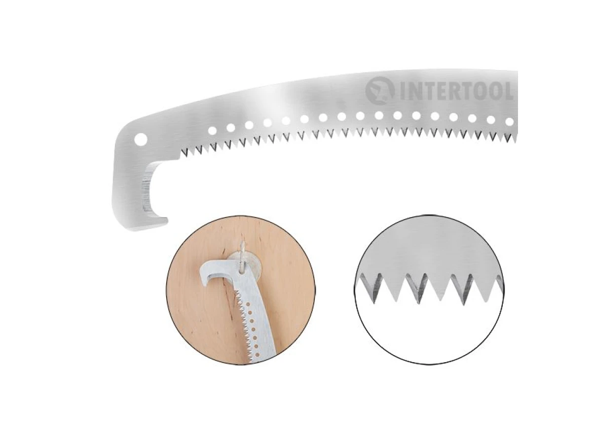 Ножівка садова з гаком, полотно 350 мм INTERTOOL HT-3150 