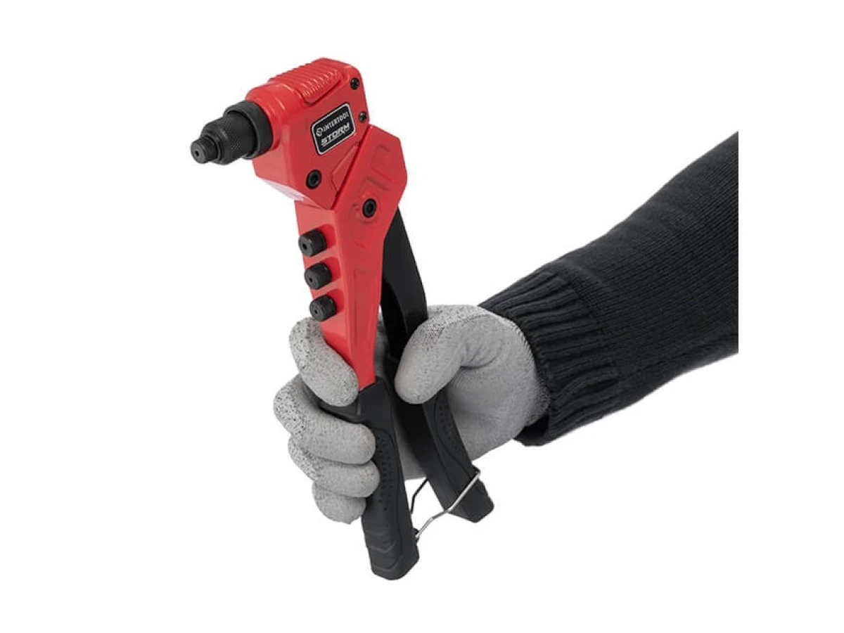 Пістолет заклепувальний поворотний на 360°, 300 мм, діаметр застосовуваної заклепки 2.4; 3.2; 4; 4.8 мм, Storm INTERTOOL RT-0016 