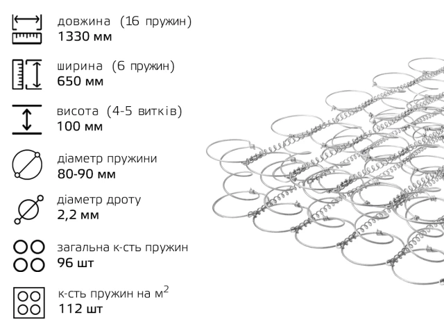 Пруж блок 1330*650*100 