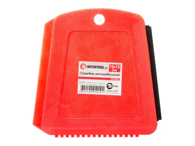 Скребок автомобільний для скла з водосгоном 12х12см INTERTOOL AT-0101 
