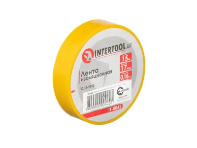 Стрічка ізоляційна, 17 мм * 15 м * 0.15 мм, жовта INTERTOOL IT-0042