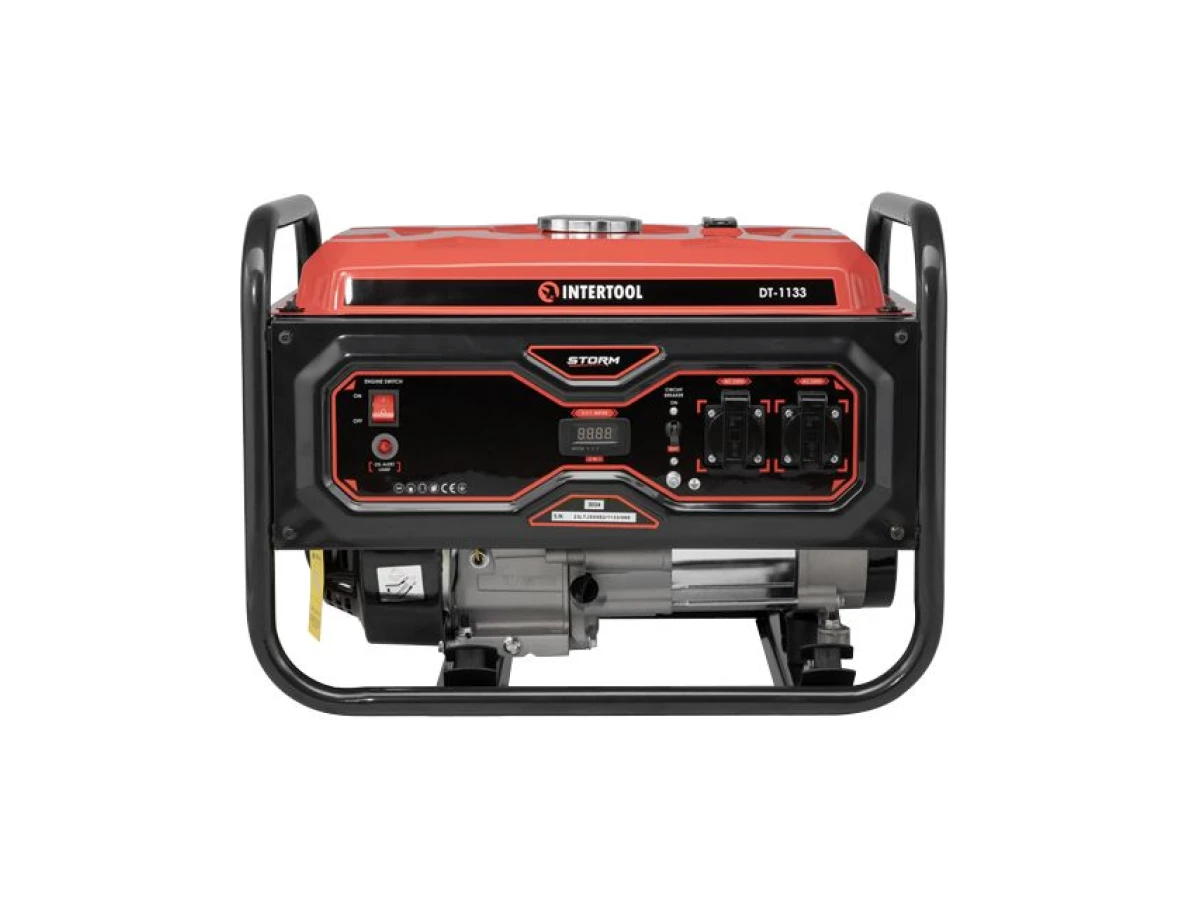 Генератор бензиновый/газовый 2.8/3 кВт, 220 В, 15 л, ручной старт, медная обмотка, STORM INTERTOOL DT-1133 