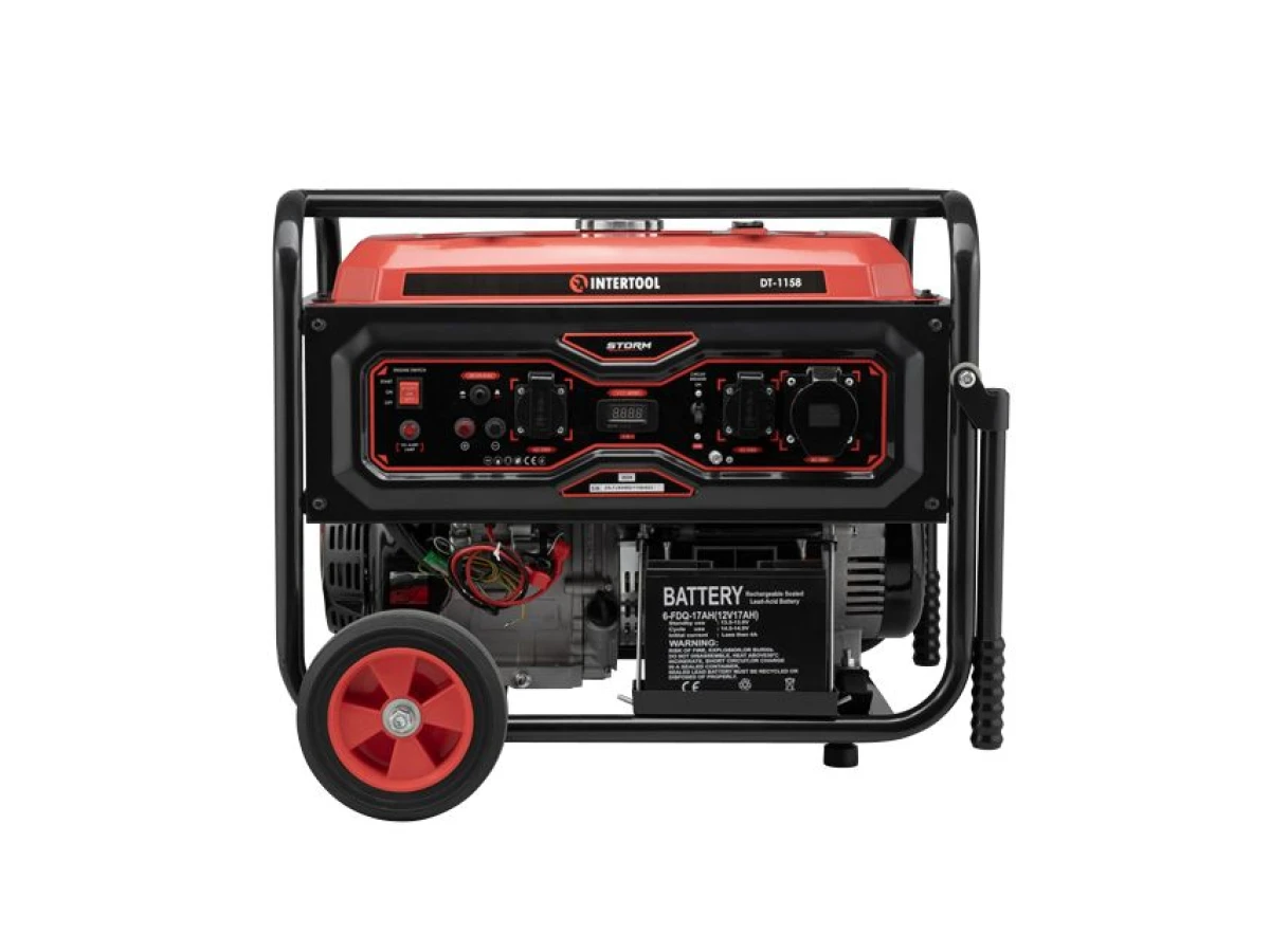 Генератор бензиновый/газовый 5/5.5 кВт, 220 В, 25 л,электро+ручной старт, медная обмотка, STORM INTERTOOL DT-1158 