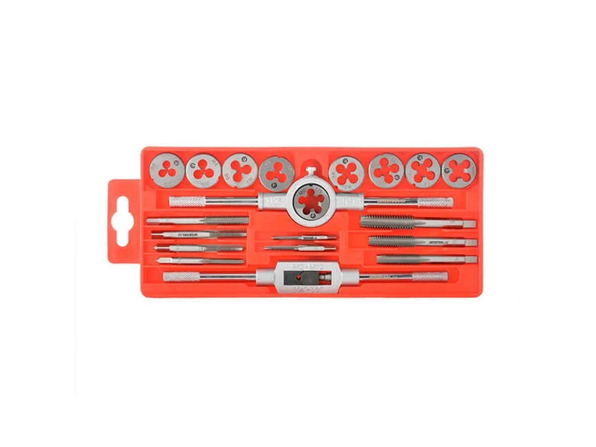 Набор плашек M3-M12 и метчиков M3-M12, 20 ед. INTERTOOL SD-8020 