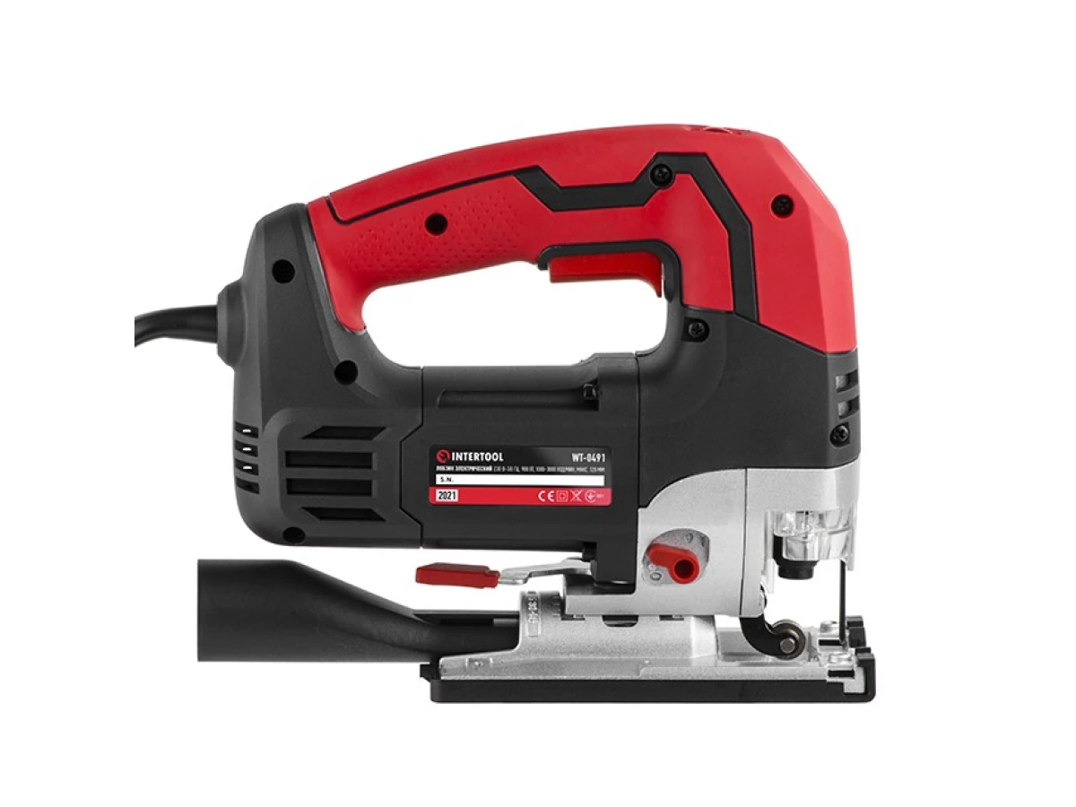 Электролобзик 900 Вт, 1000-3000 ход/мин,бесключевой патрон, макс.гл.распила 120мм, алюминиевая платформа INTERTOOL WT-0491 