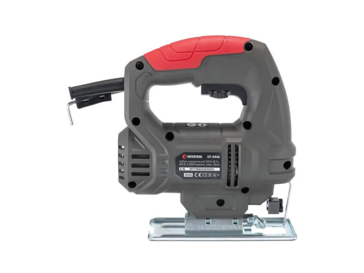Электролобзик 500 Вт, 0-3000 ход/мин, глубина распила 55 мм INTERTOOL DT-0446 