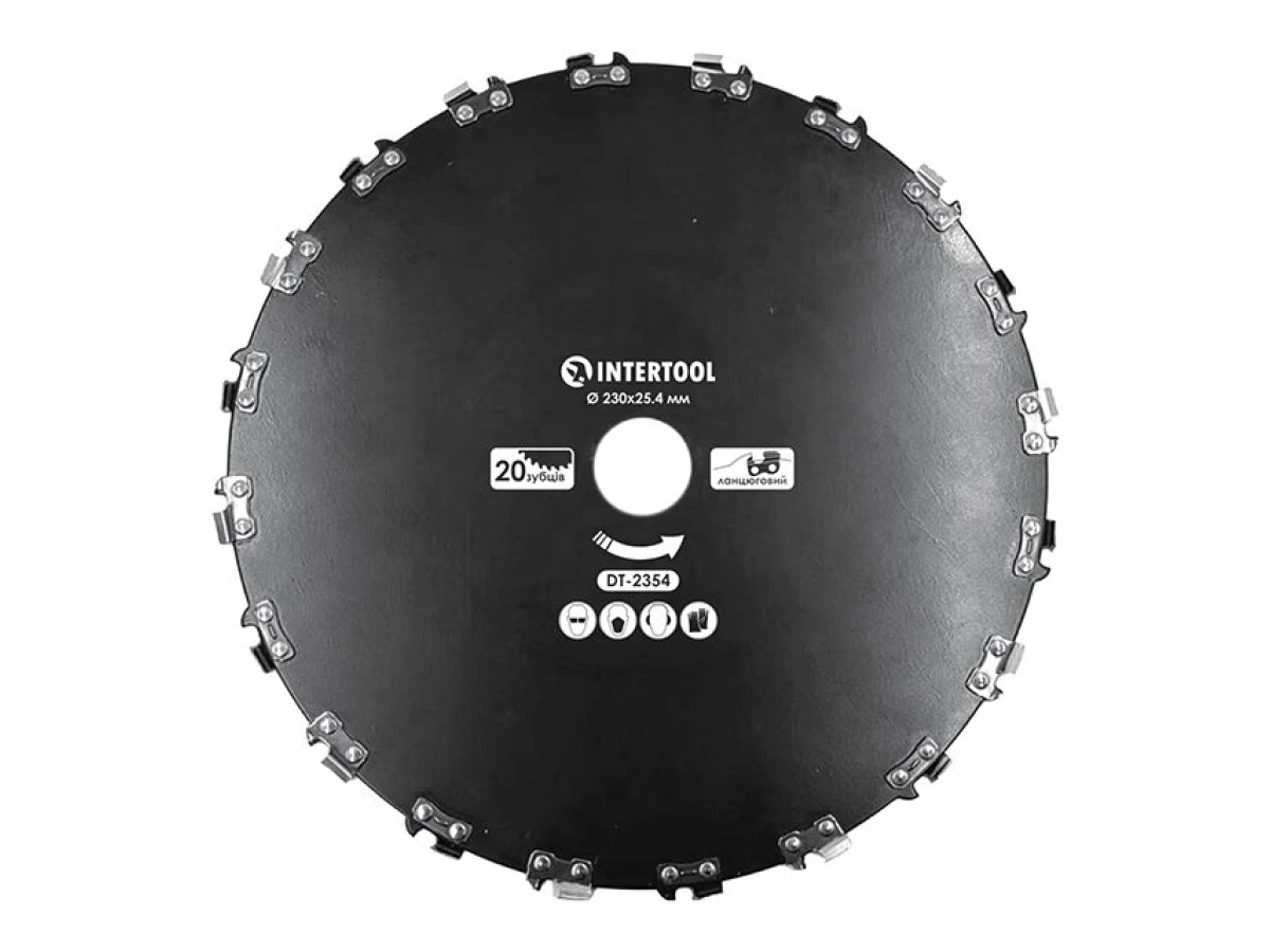 Ніж для мотокоси/тримера ø230x25.4 мм 20T, ланцюговий INTERTOOL DT-2354 