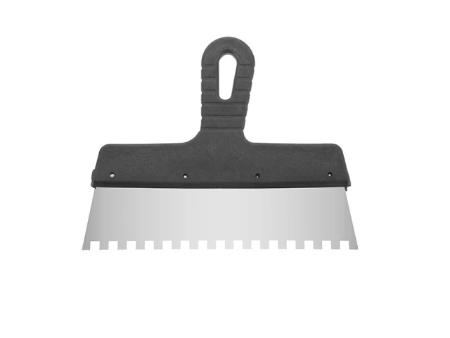 Шпатель из нержавеющей стали 250мм с зубом 8x8мм INTERTOOL KT-2258 