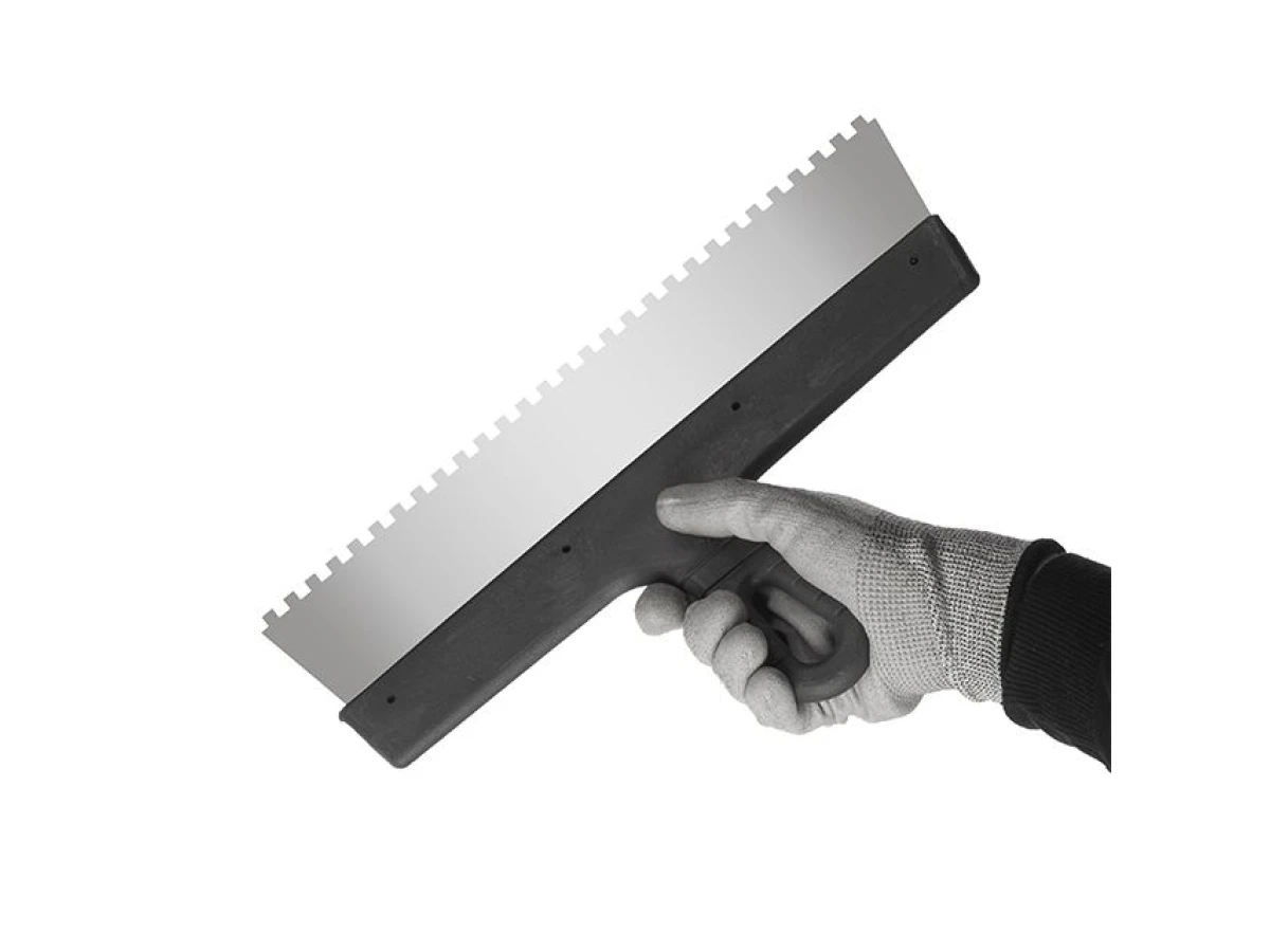 Шпатель из нержавеющей стали 350 мм с зубом 6x6мм INTERTOOL KT-2356 