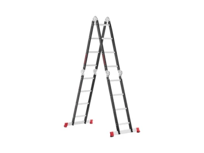 Лестница мультифункциональная трансформер 4х4 ступени, стальной профиль, 4450 мм, 150 кг INTERTOOL LT-0024