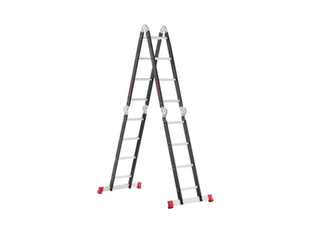 Драбина багатофункціональна трансформер 4х4 сходинки, сталевий профіль, 4450 мм, 150 кг INTERTOOL LT-0024 