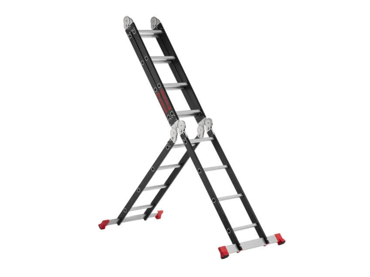 Драбина багатофункціональна трансформер 4х4 сходинки, сталевий профіль, 4450 мм, 150 кг INTERTOOL LT-0024 