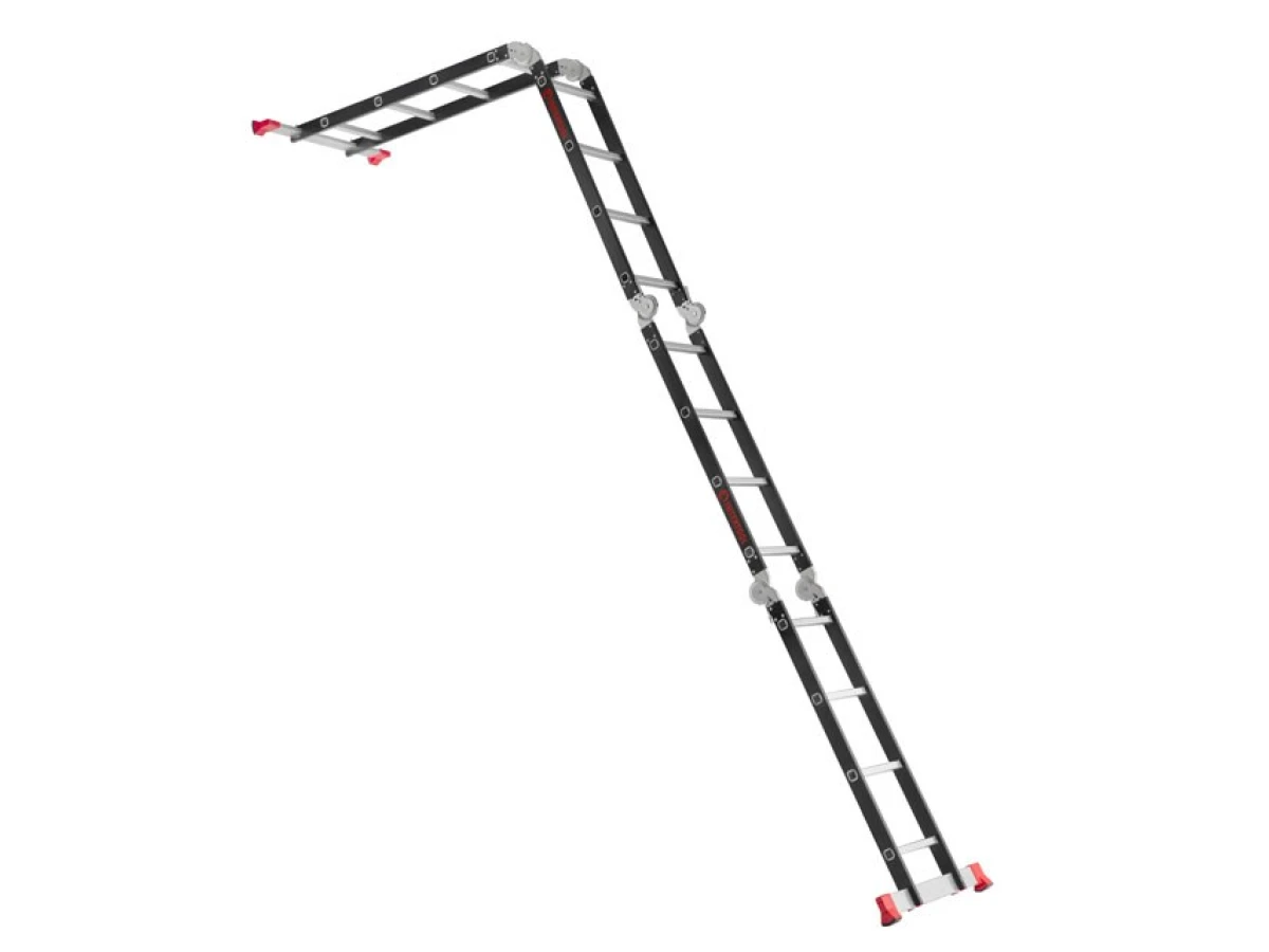 Драбина багатофункціональна трансформер 4х4 сходинки, сталевий профіль, 4450 мм, 150 кг INTERTOOL LT-0024 