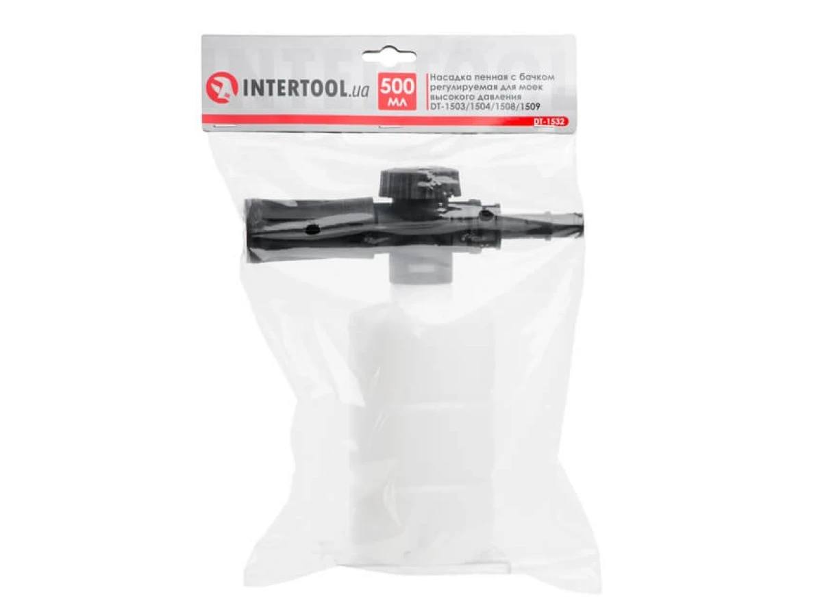 Насадка пенная с бачком регулируемая, для моек высокого давления DT-1502 / 1503 / 1504 / 1508 / 1515 / 1517 / WT-1509 INTERTOOL DT-1532 