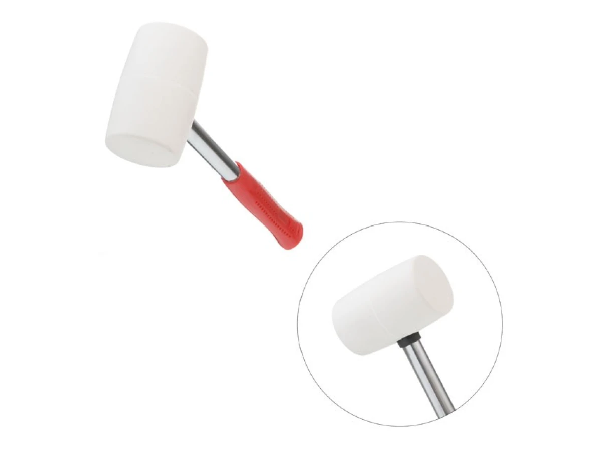 Киянка гумова 450 г, 65 мм, бiла гума, металева ручка INTERTOOL HT-0227 