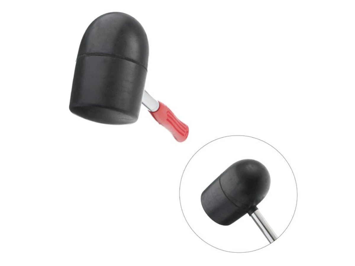 Киянка гумова 1250 г, 90 мм. чорна гума, металева ручка. INTERTOOL HT-0228 