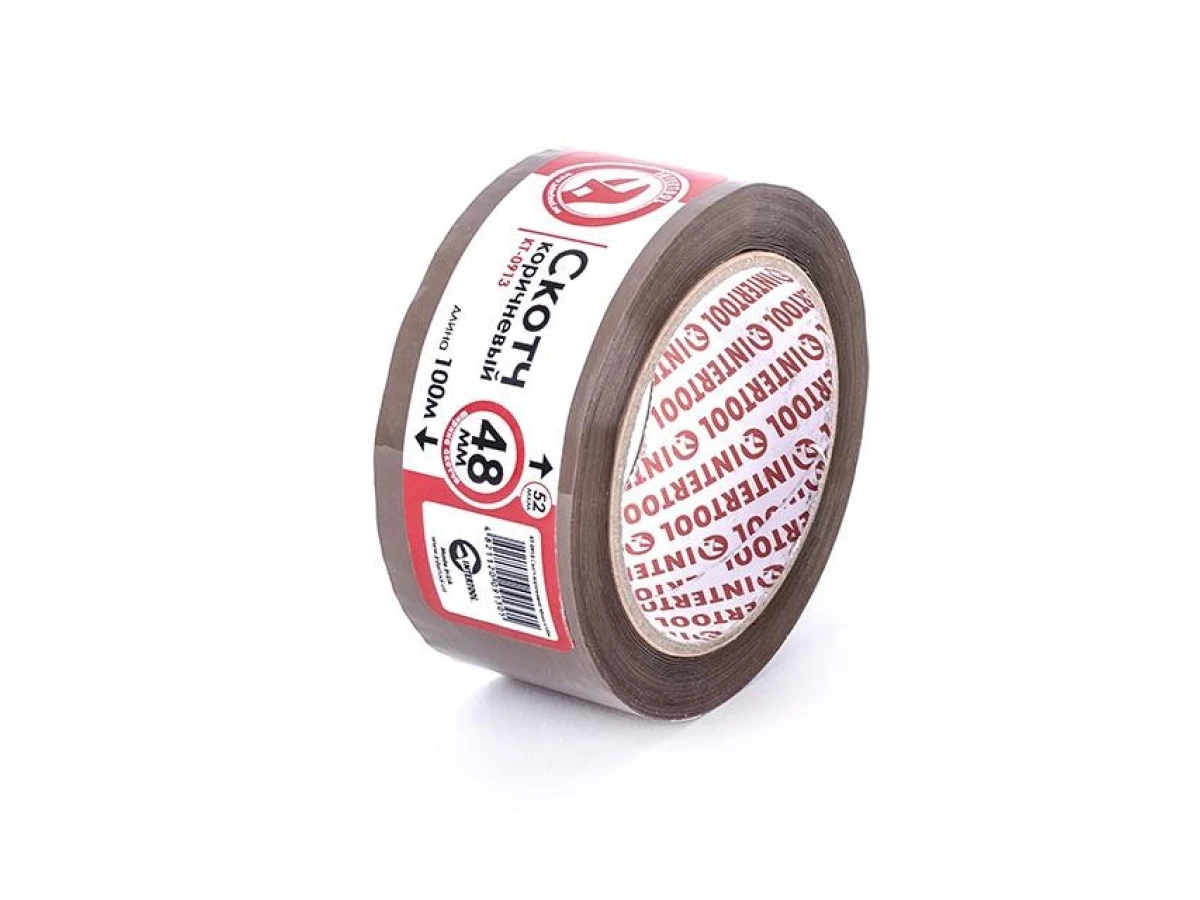 Скотч коричневий 48 мм * 100м * 52 мкм INTERTOOL KT-0913 