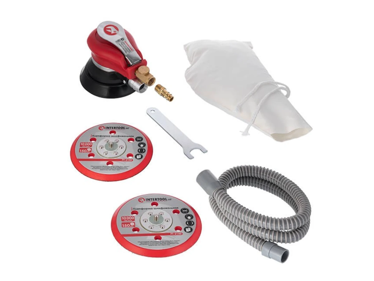 Шліфмашина пневматична ексцентрикова 150 мм INTERTOOL PT-1007 