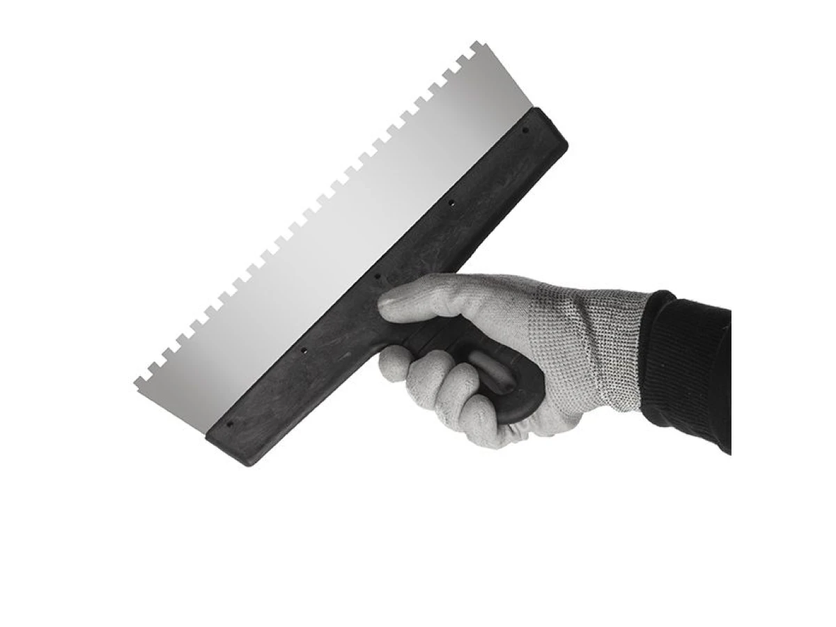 Шпатель из нержавеющей стали 300мм с зубом 6x6мм INTERTOOL KT-2306 