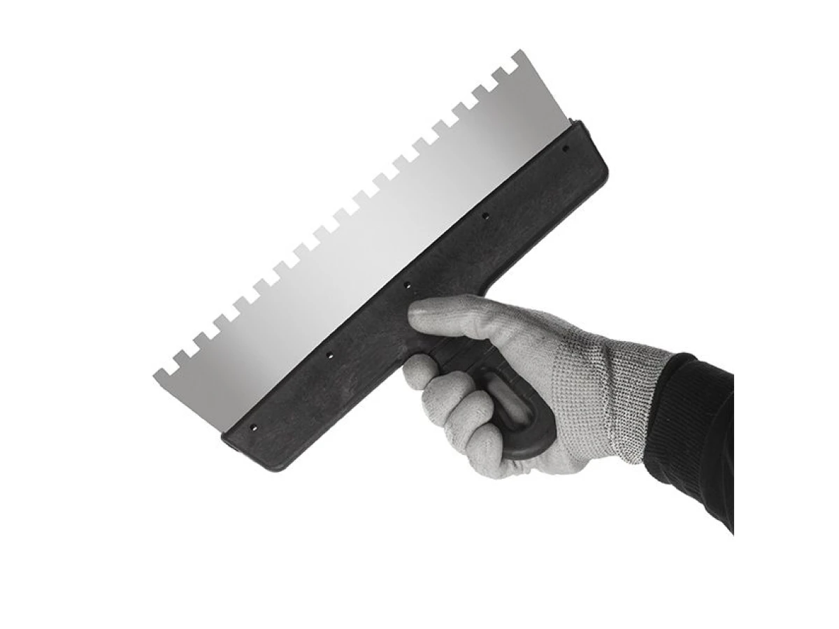 Шпатель из нержавеющей стали 300 мм, с зубом 8*8 мм INTERTOOL KT-2308 