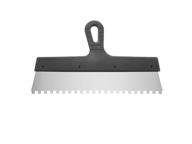 Шпатель из нержавеющей стали 350мм с зубом 8x8мм INTERTOOL KT-2358 